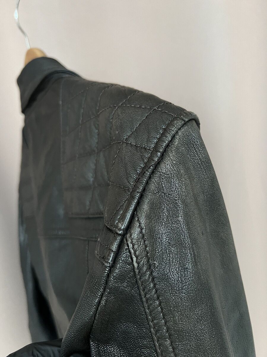Allsaints Kushiro Leather Jacket Mens Size M Biker Full Zip Allsaints Kushiro Leather Jacket Mens Size M Biker Full Zip