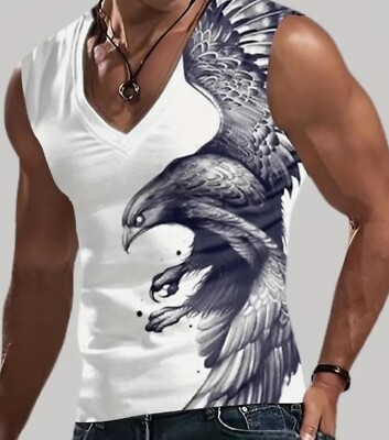 New in Package Men's Sexy Flying Eagle  Shirt Gym Workout Muscle Shirt