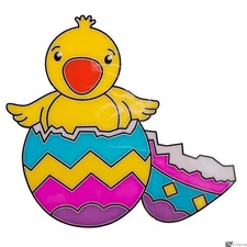 Veil Entertainment Easter Chick Hatching PVC Decoration 7" Window Cling