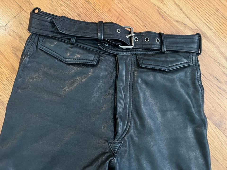 Pantalones de motocicleta de cuero para mujer Hein Gericke x Harley Davidson de colección talla 16 AMF Foto 4 de 4