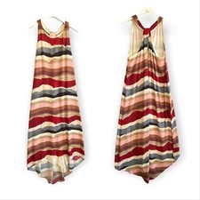 Alice + Olivia  Striped Sleeveless High Low Midi Dress,  Size L