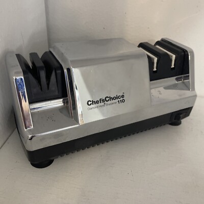 Chefs Choice 110 CHROME Electric Knife Sharpener 3-Stage Diamond Hone