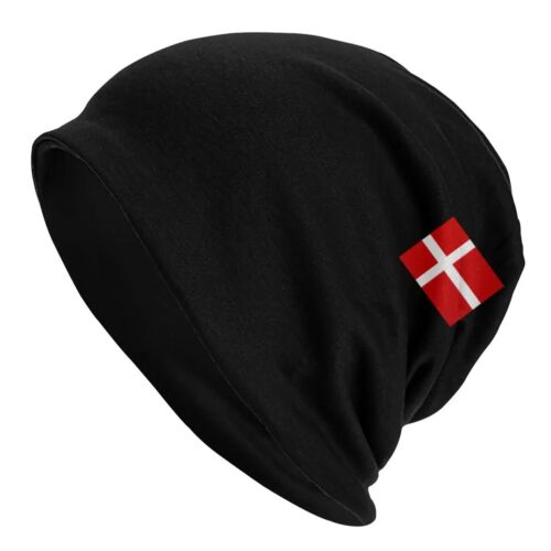Flag of Denmark Skullies Beanies Danish Hats Street Unisex Caps Wrap Bonnet Hats - Picture 1 of 5