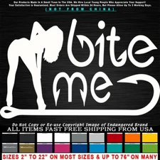 Fishing Girls Bite Me horizontal Fish Hook boat bass hooker Sticker Decal