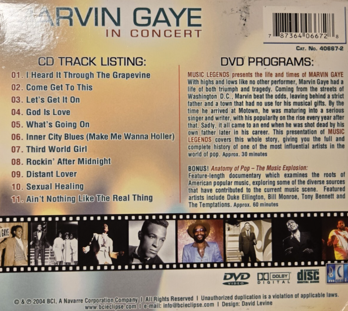 Marvin Gaye : in Concert Music Legends 2 Disc Set - Audio CD