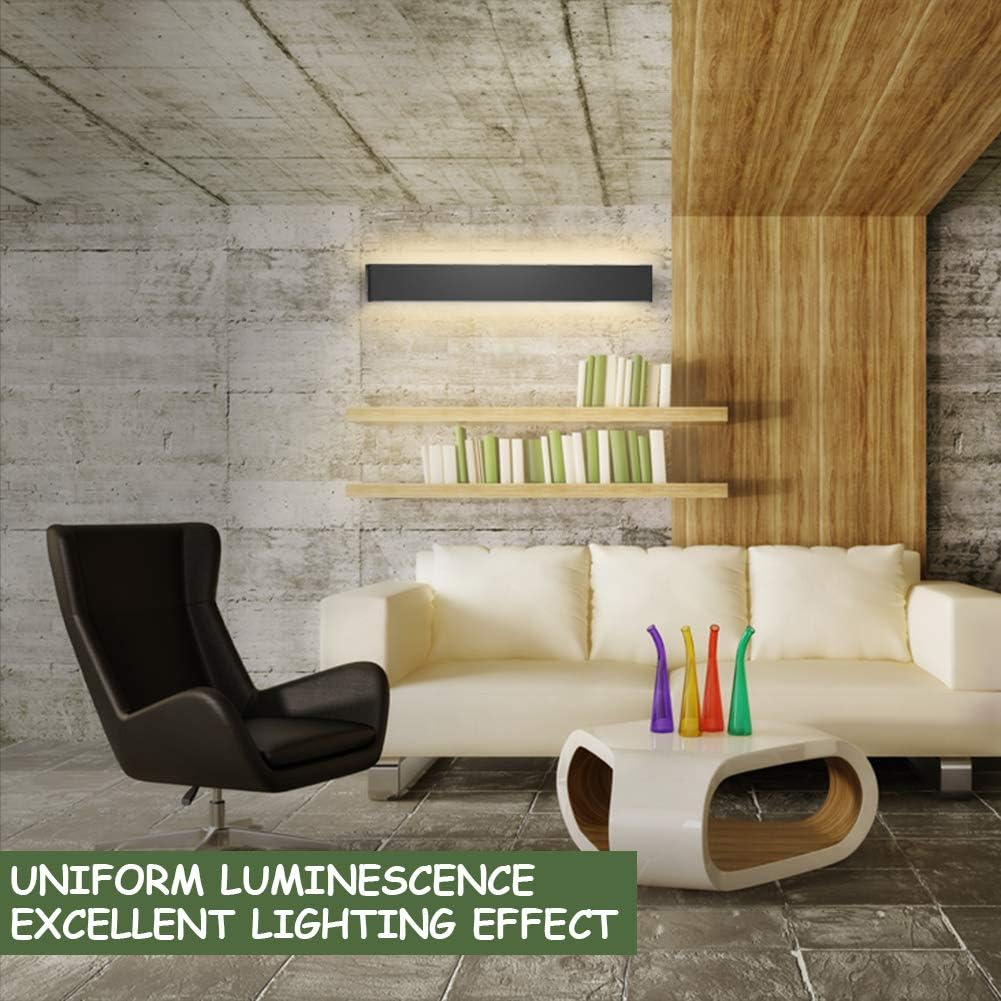 Aipsun 43.3in/40W LED Matte Black Modern Vanity Light Up and Down Wall