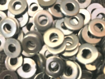#8 SAE STEEL FLAT WASHER ZINC PLATED 7/16'' OD X 3/16 ID - 100PC
