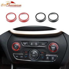 2X Center Console Audio Switch Knob Trim Cover for 2014-2020 Jeep Grand Cherokee