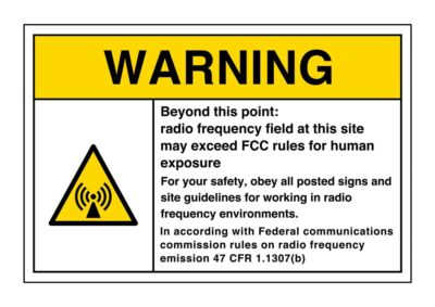 Warnung Radiofrequenzfeld an diesem Standort kann FCC-Regeln für menschliche Expos überschreiten