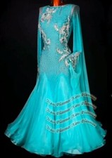 B8151 women Ballroom Tango Waltz dance Competition dress UK 12 US 10 jade