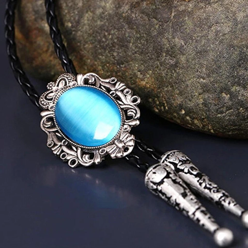 Corbata Bolo Piedra Vaquero Occidental Indio Rodeo Baile Corbata Corbata Baile Foto 3 de 4