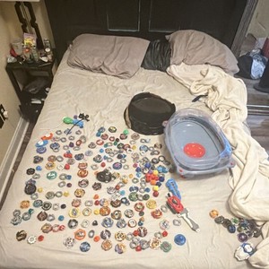 Beyblade Burst Lot with Tops, Launchers, and Battle Arenas