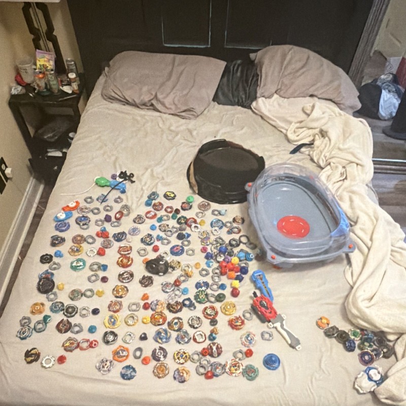 Beyblade Burst Lot with Tops, Launchers, and Battle Arenas