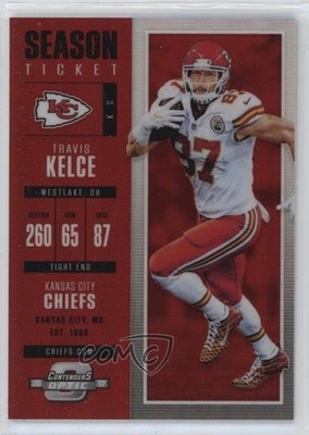 2017 Panini Contenders Optic Season Ticket Red Prizm /199 Travis Kelce #61 k5j
