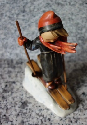 Hummel Figur Hum 59 ''Ski Heil'' FM 1 * Krone * bemalt Januar 1938 alte Ausführung