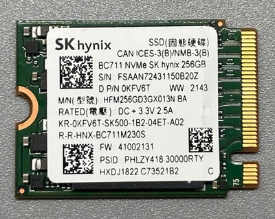 256GB SK hynix NVMe SSD M.2 2230 PCIe Interne SSD HFM256GDGTNI