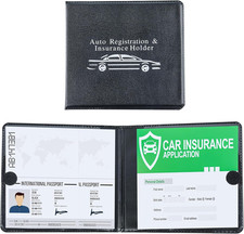 Auto Registration and Insurance Card Holder 2 Packs Car Document ID Holder Glove