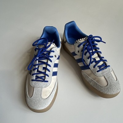 adidas x Wales Bonner Samba Low Top Lace-Up Men's Sneakers White Blue Gray