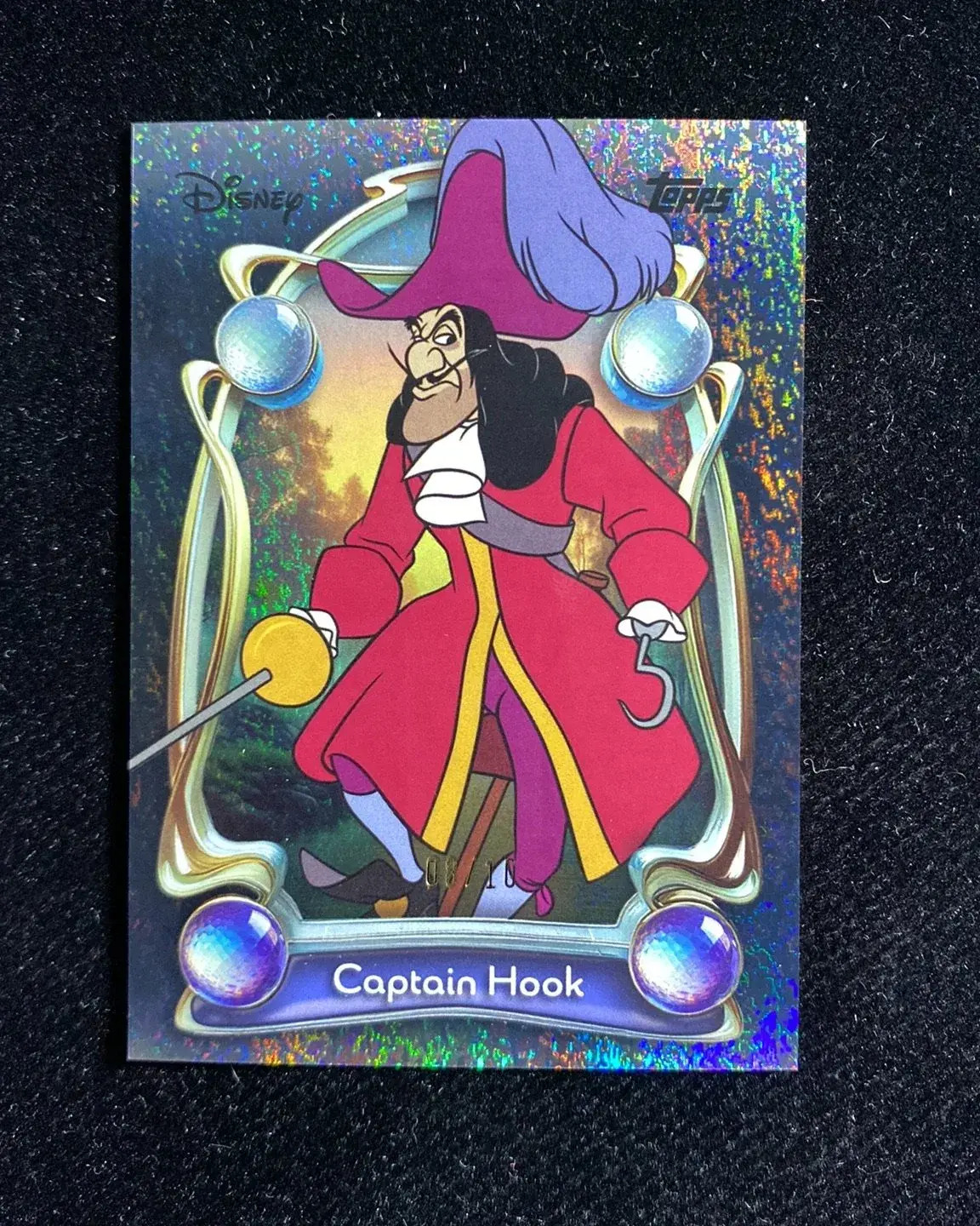 2025 Topps Disney Wonder Tier 1 Black Sparkle Foil #26 Captain Hook 08/10 OC53