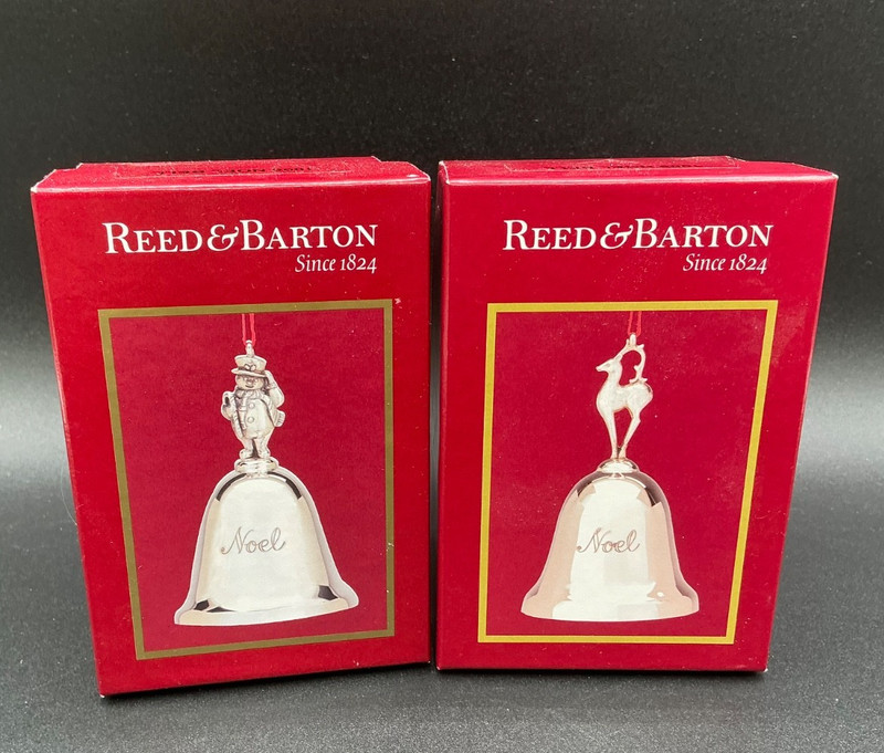 Reed & Barton Noel Music Bell 29th & 30th Edition Silverplate Snowman & Reindeer