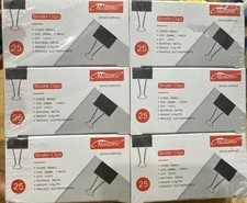 Binder Clips 144 Pack 1 Inch Standard 25mm Black Metal Paper Clips