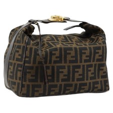 Borsa a mano in tela FENDI Zucca marrone nero originale 180359