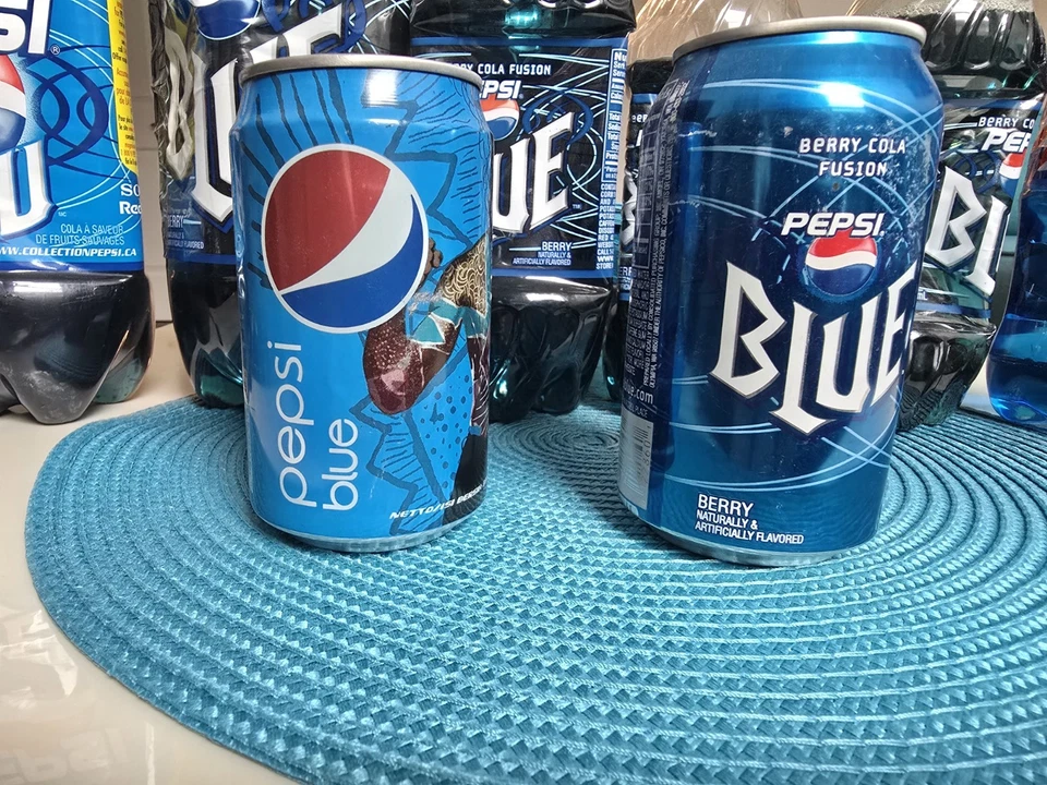 Pepsi Blue Collection Lot - USA Sealed Bottles & Cans - Rare + Canada Bleu - Image 4 of 4