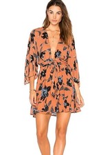 FAITHFULL THE BRAND Nova Dress Sz 4 Maldives Print Bohemian Peasant Cottagecore