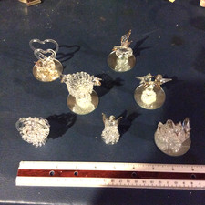 Blown Glass Figurines ● Lot of Seven ● Miniatures ● Inc birds, angel, basket