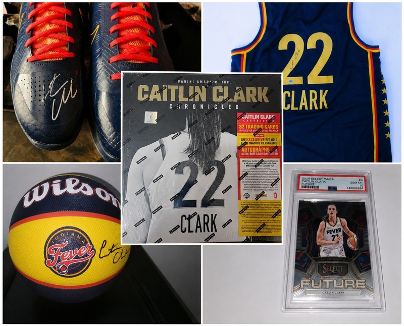 Caitlin Clark Autographed Shoes, Jersey, Fever Basketball, Rookie Card PSA10