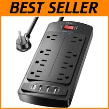 Surge Protector Power Strip with 8 Outlets  4 USB Ports
