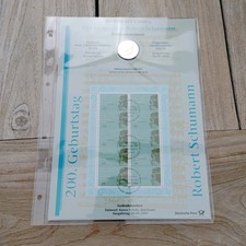 BRD Bund Numisblatt 1/2010 - Schumann - mit 925er Silberm&uuml;nze 10 &euro; Euro M&uuml;nze #B