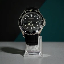 Valorin Men's 40mm Quartz Diver Watch with Silver Trimmed Bezel and Dial