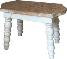 Wooden Bathroom Farmhouse Step Stool, Wood Foot Stool for Adults Kids, Bedside