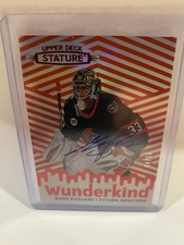 2022-23 Stature Wunderkind Mads Sogaard Red Auto 04/10 W-21 Ottawa Senators