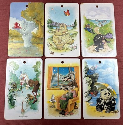 Vintage Brettchen Frühstücksbrettchen Schneidebrett Motiv Tiere 6 Stück