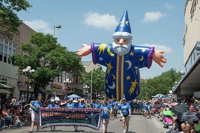 San Antonio Texas 2014 Battle of Flowers Parade Fiesta Giant Wizard Float