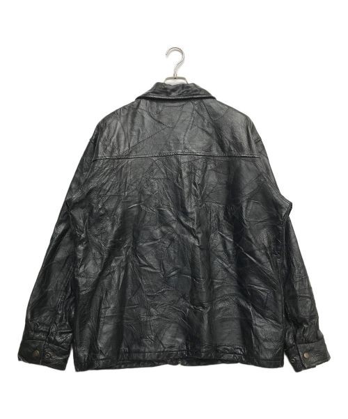 Cellini Leather Patchwork Jacket XL Black Vintage… - image 2