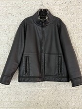 Calvin Klein Faux Leather Bomber Jacket with Faux Fur Lining; Men s XL/XXL