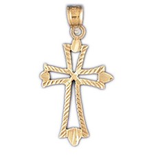 Cross Charm Pendant 14k Gold