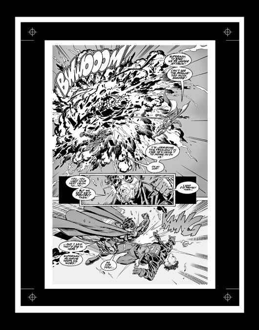 Tom Grummett Adventures of Superman #503 Rare Production Art Pg 14 Monotone