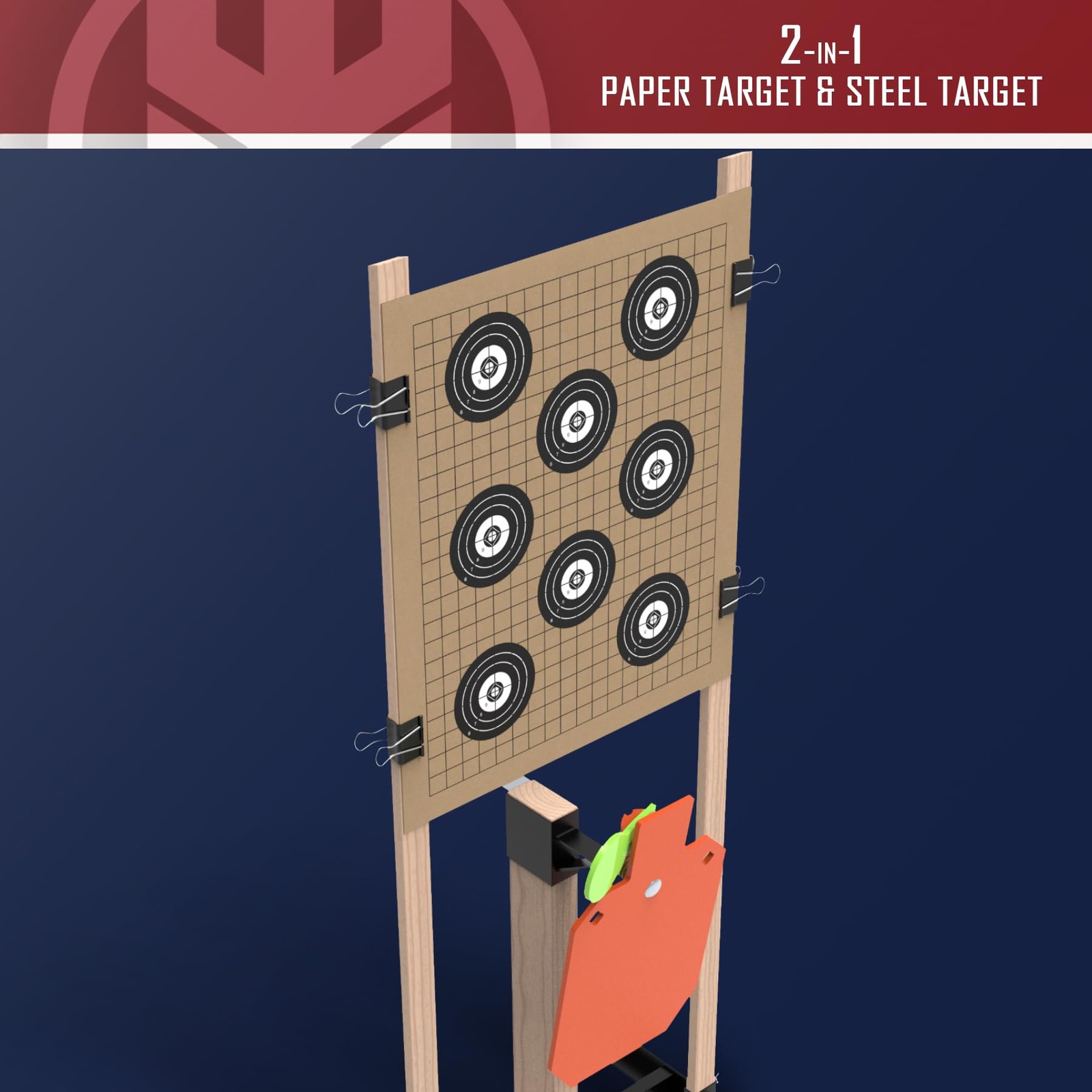 Target Stand System 12x20 inch AR500 Steel Hostage Reactive Shooting Target 3...