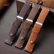 Retro Oil Wax Genuine Leather Watch Band 18 1...