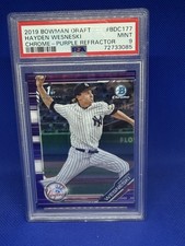 2019 Bowman Draft Chrome Purple Ref. /250 Hayden Wesneski #BDC-177 PSA 9 MINT