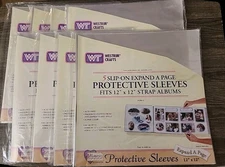 Westrim Crafts Lot Of 8 5 Slip On Expand A Page #29013 Protective Sleeve 12"x12"
