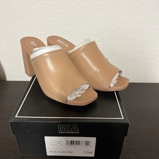 Mia Women s Open Toe Slip On Block Heel Sanda...