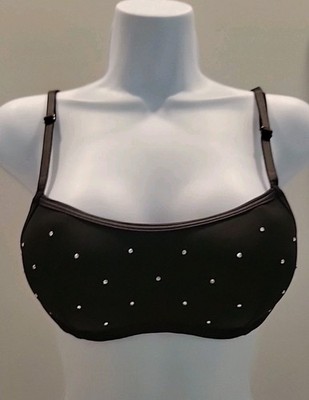 Victoria Secret Pink Xs Push-Up Bra Black With RHINESTONES