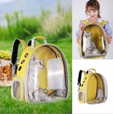 New, Yellow Pet Carrier, Clear Bubble Space Capsule BagPack Hiking Travel