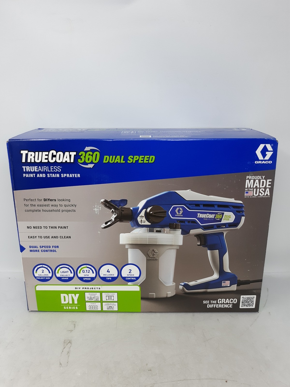 Graco TrueCoat 360 Dual Speed TrueAirless Paint Stain Spraye