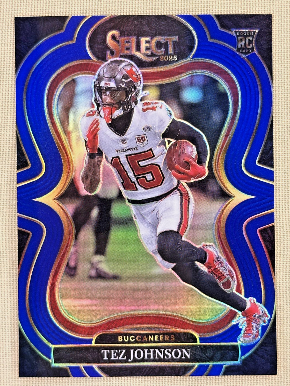 2025 Panini Select Tez Johnson RC Blue Prizm /99 Tampa Bay Buccaneers #338